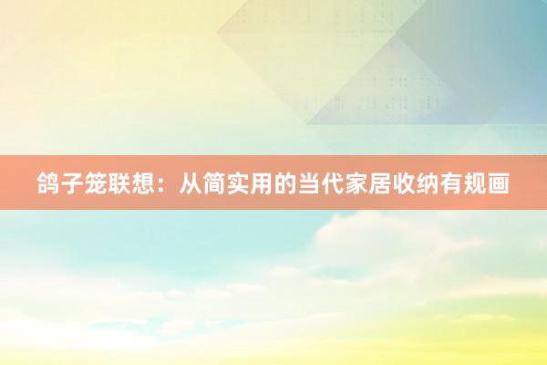 鸽子笼联想：从简实用的当代家居收纳有规画