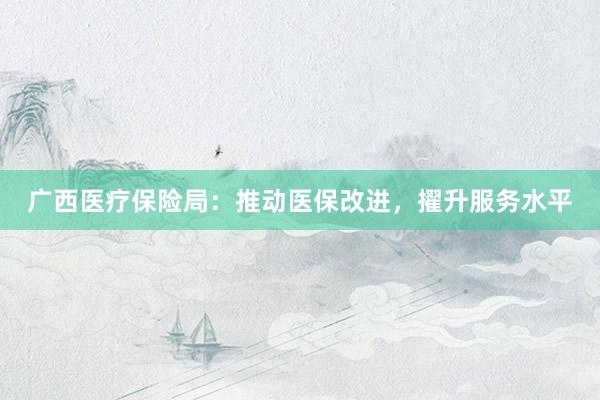 广西医疗保险局：推动医保改进，擢升服务水平