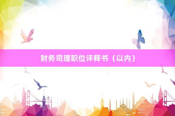 财务司理职位评释书（以内）